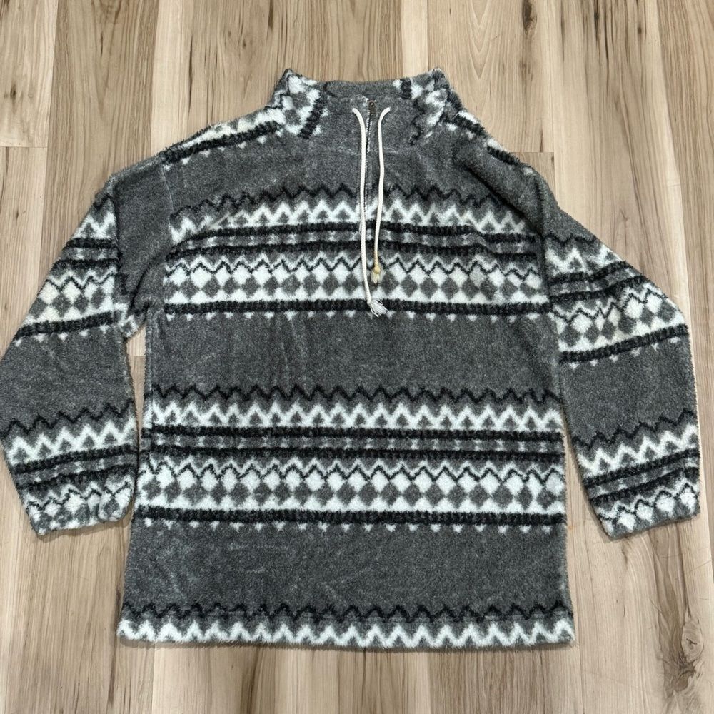 Northwest Territory Vintage Grey Printed Fleece Pullover Sweatshirt Men’s XL
